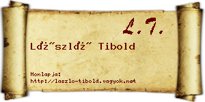 László Tibold névjegykártya